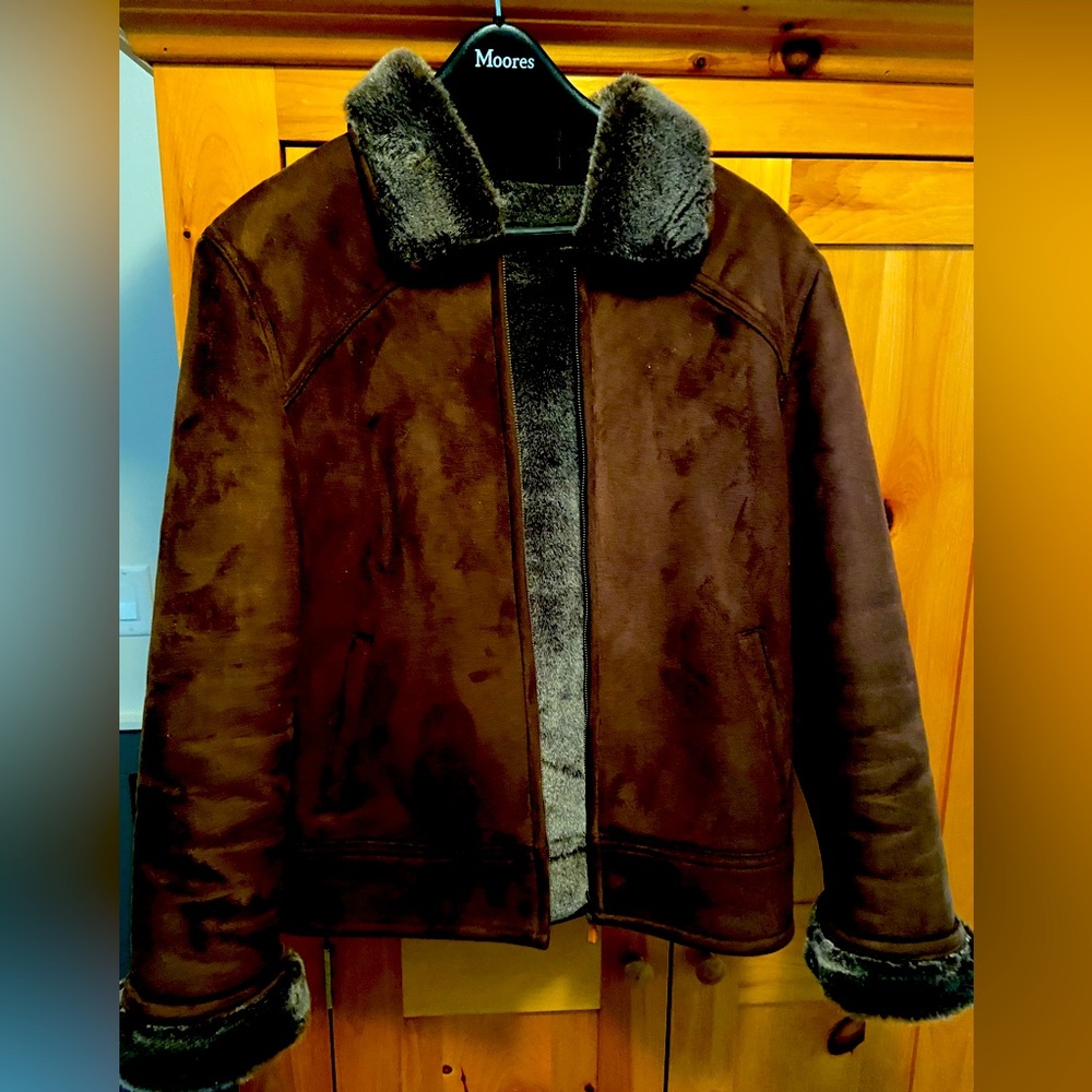 Far West size chocolate brown suede jacket - fully lined; barely used sz Medium